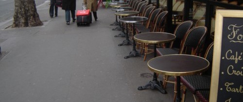 Mesas nas calçadas